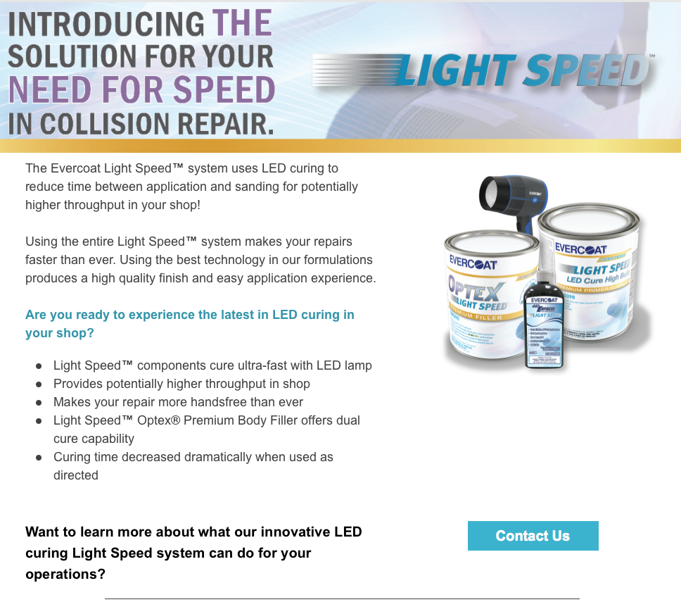 Evercoat Light Speed System