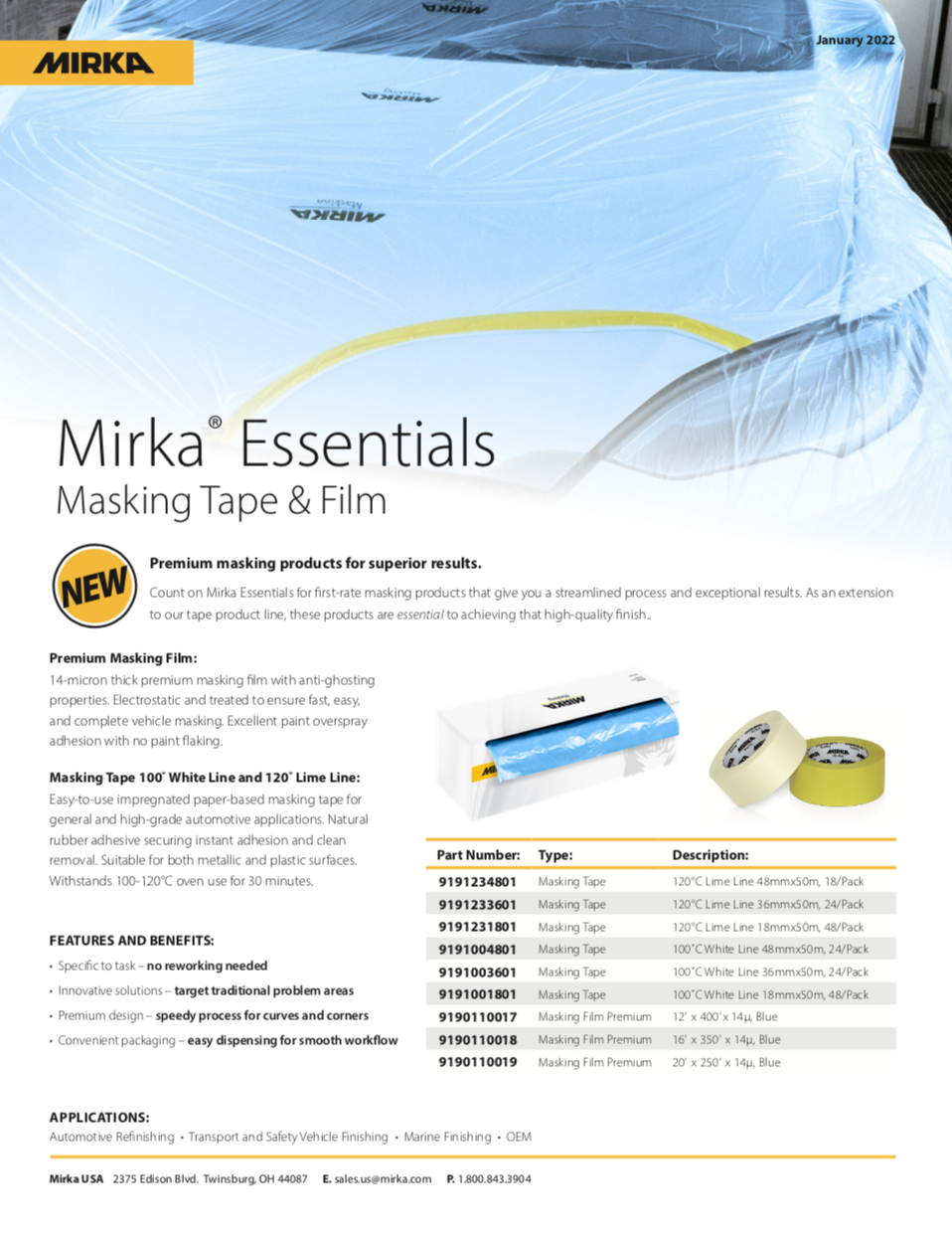 Mirka Masking Tape & Film