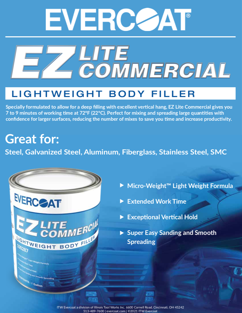 ITW Evercoat Introduces Body Filler For Vehicle Manufacturers